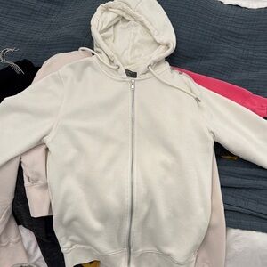 White Zip-Up Hoodie